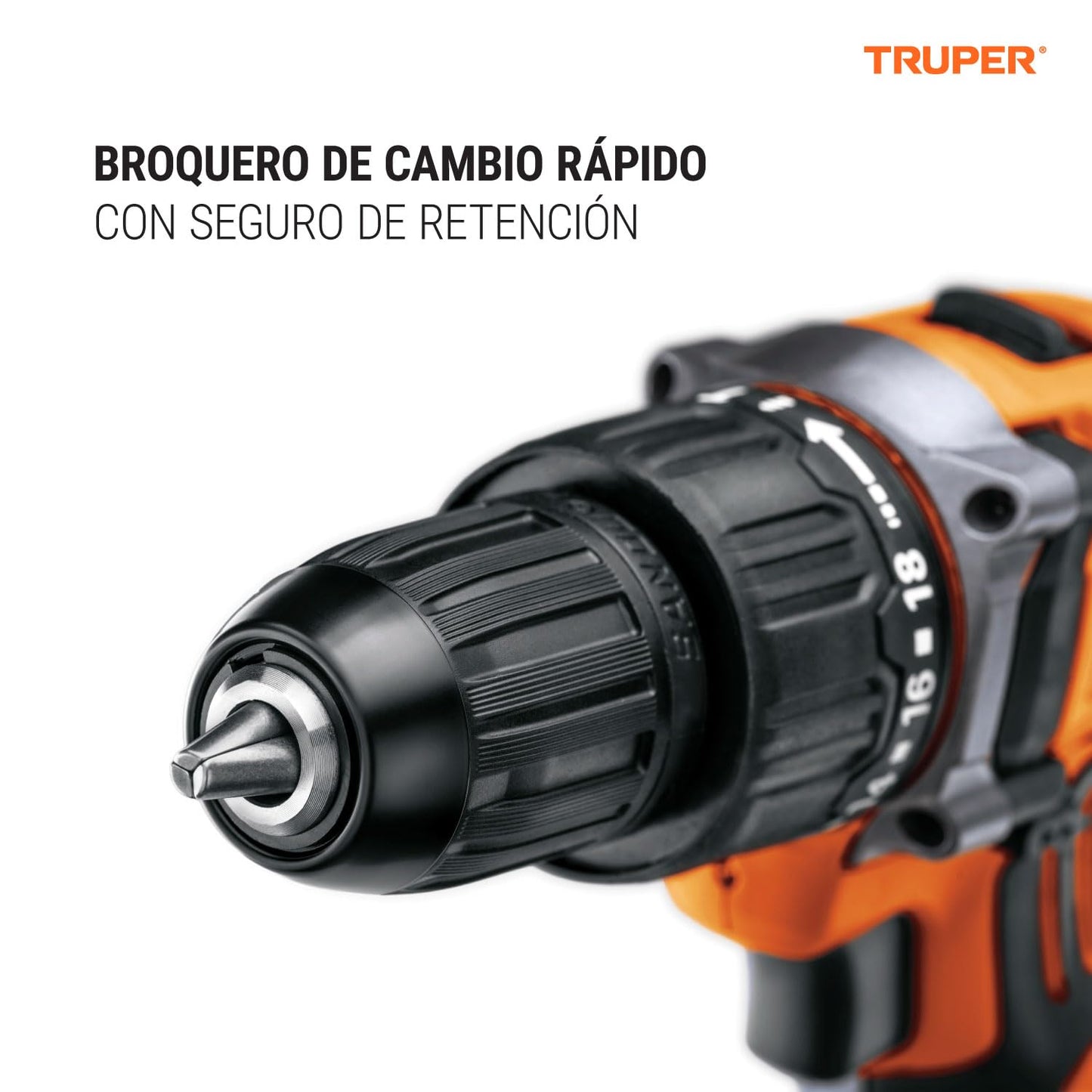 Truper ROTI-12AC, Rotomartillo compacto inalámbrico 3/8", 12 V con 1 batería de Ion Litio 2 Ah