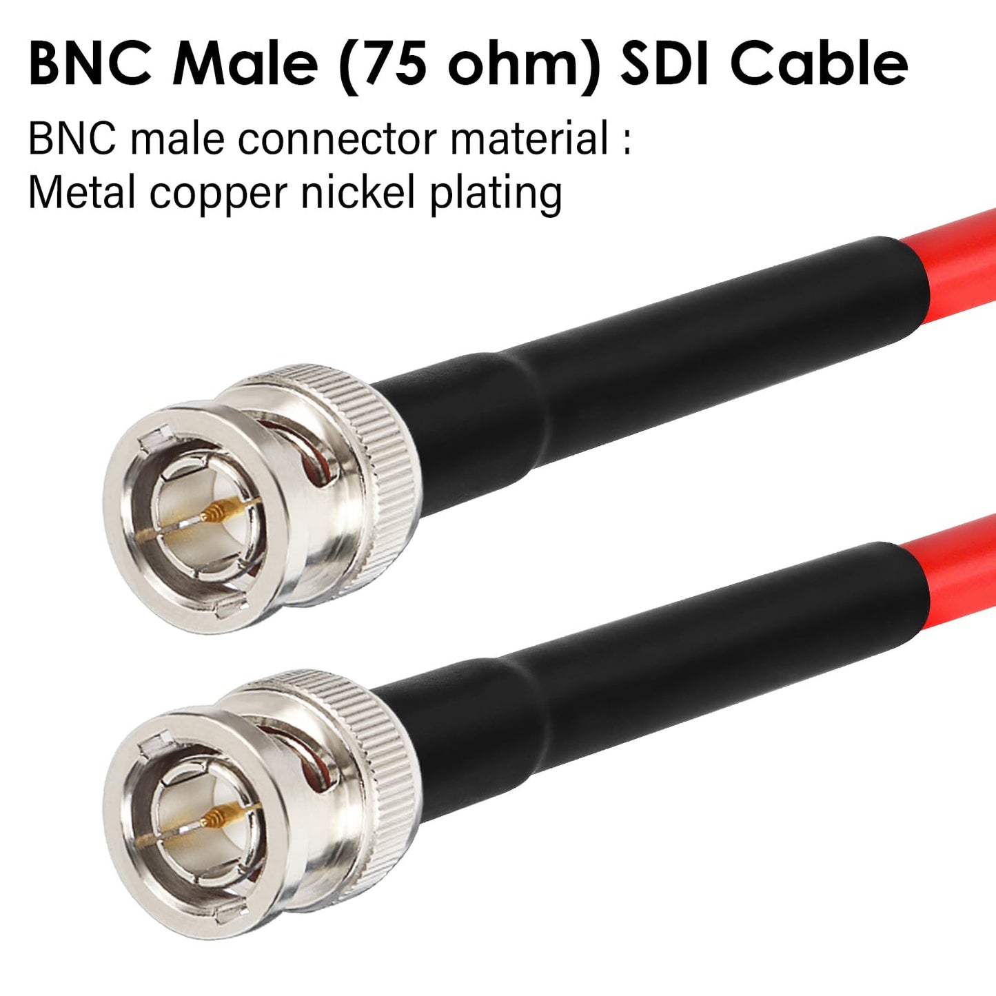 XRDS -RF Cable SDI de 200 pies, Cable de Video Digital BNC 75 Ohmios RG59 Cables Macho BNC para Cámara Monitor Grabadora SDI HD 4K 1080P 3G/6G