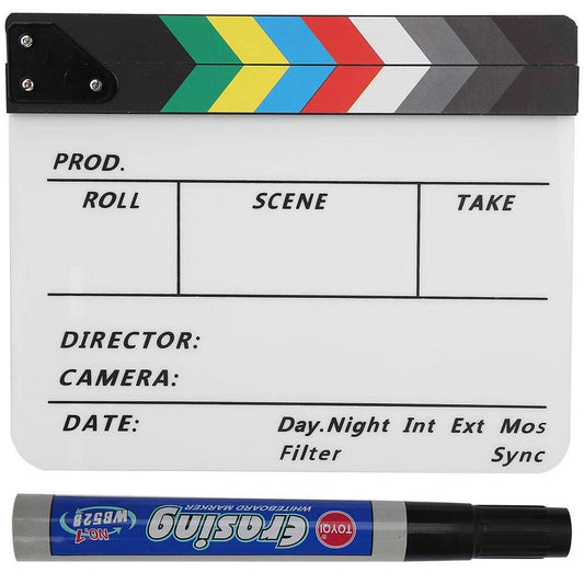 Claqueta de Cine de Acrílico para TV con Bolígrafo PAV1