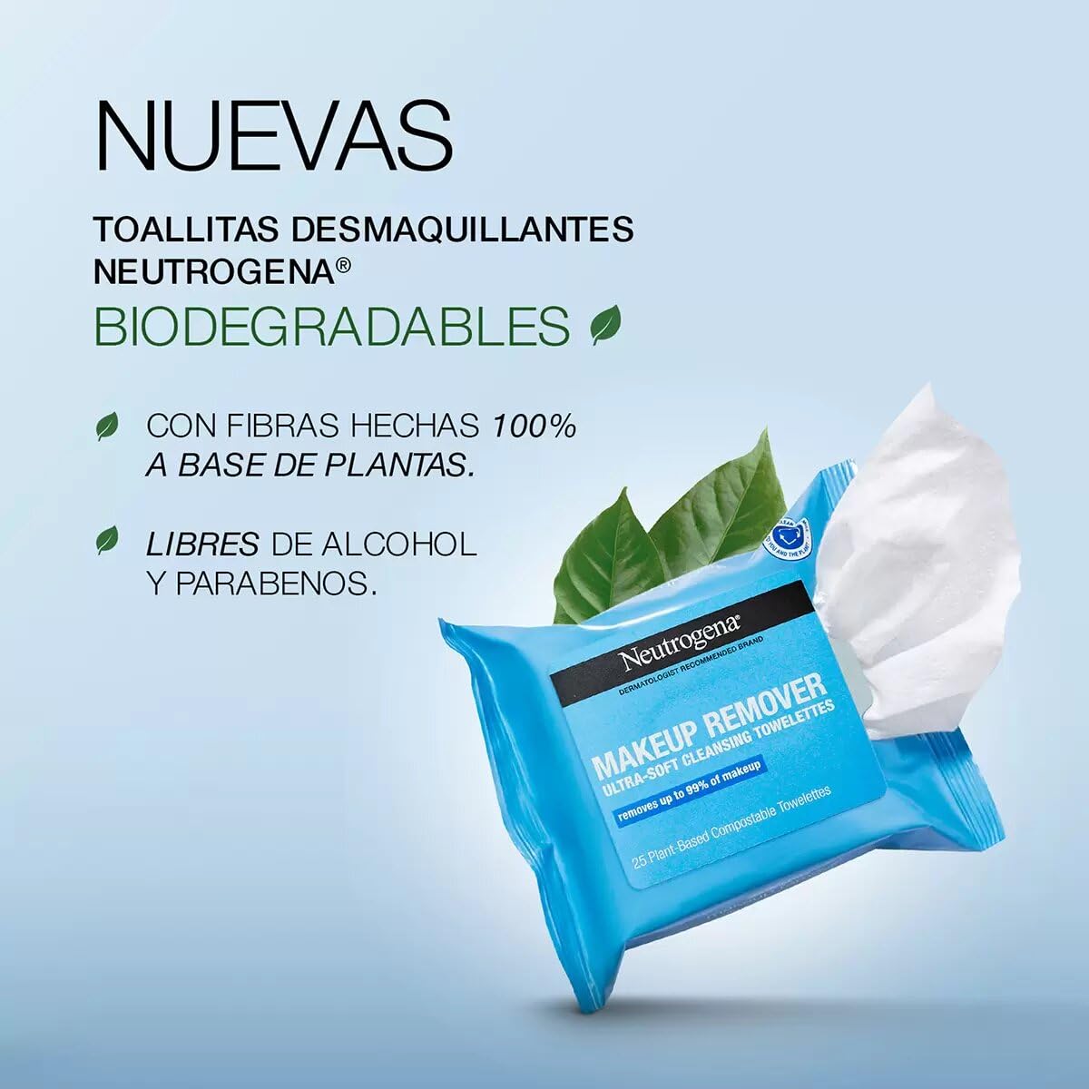Neutrogena Toallitas Desmaquillantes y de Limpieza Facial en Paquete Variado de 5 Packs de 25 Toallitas: 3 Packs de Toallitas Desmaquillantes + 2 Packs de Toallitas de Limpieza Facial Hydro Boost con Acido Hialuronico. Total 125 Toallitas.