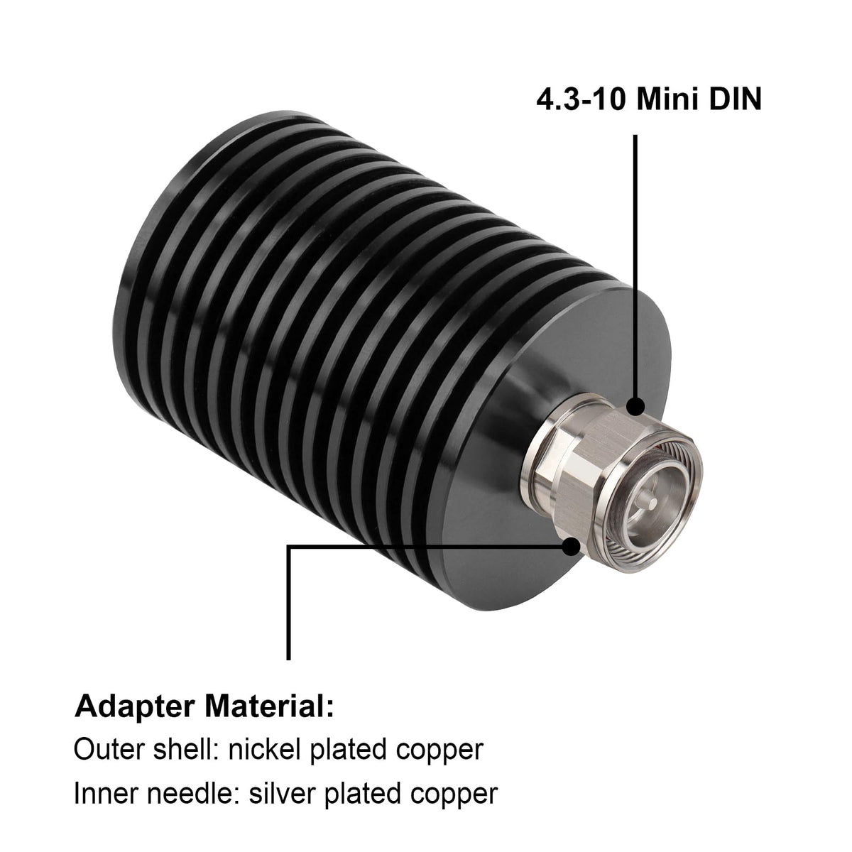 Carga Ficticia XRDS-RF 50W Mini DIN Macho Alta Potencia Baja VSWR para Telecomunicaciones y Antenas