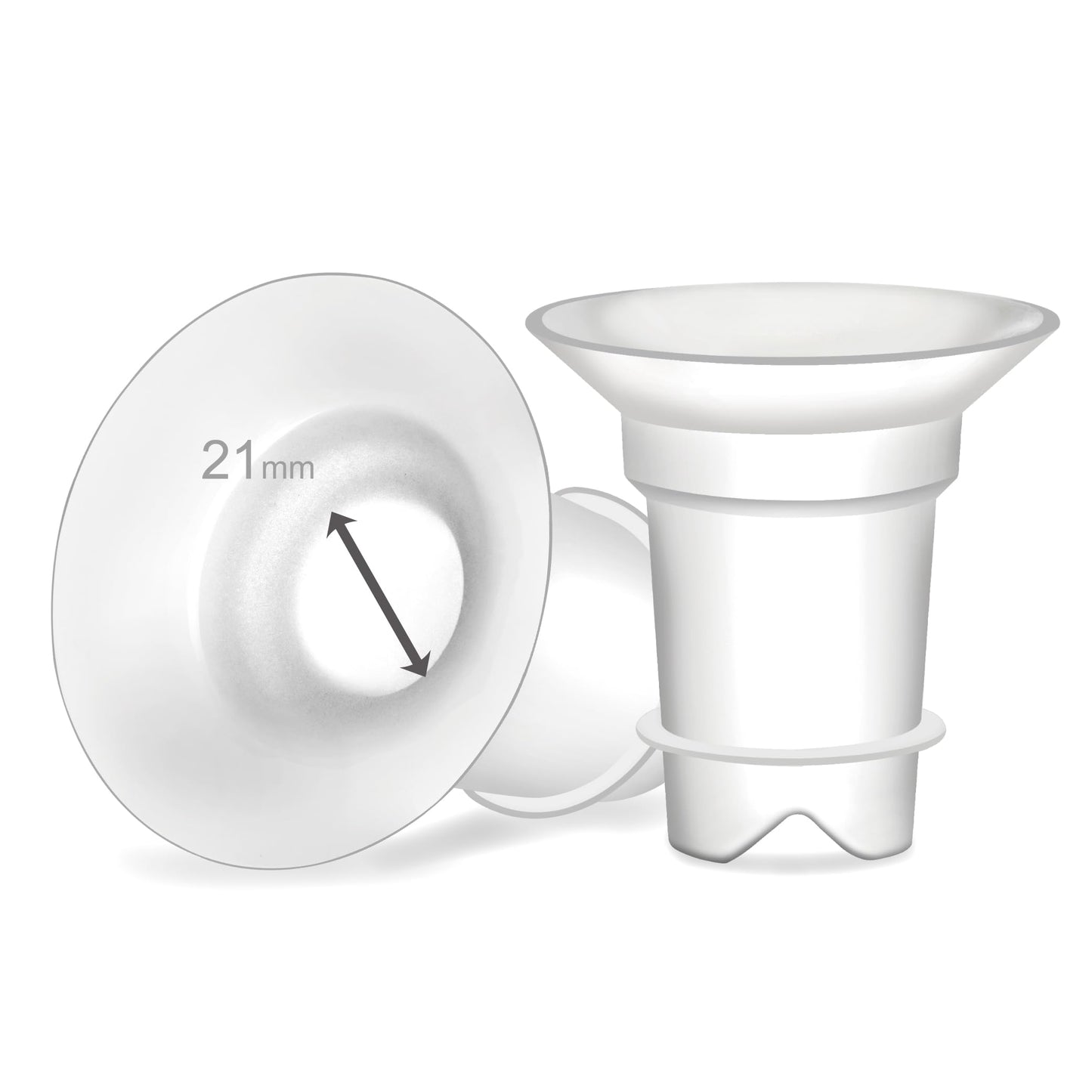 Insertos de Embudo Maymom 21 mm, Compatible con Medela Freestyle, Harmony Shields, Compatible con Flanges Spectra 24 mm, Compatible con Momcozy/Willow Wearable Cup, Reduce el conducto del pezón de 24 mm a 21 mm; 2 piezas/cada uno