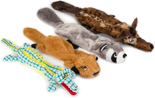 AzsmUK - Juego de juguetes para perros chillidos para perros pequeños, medianos y grandes, duradero, lavable, cuerda para masticar la dentición y lindos animales, juguetes naturales para perros pequeños, medianos y grandes, paquete de 6