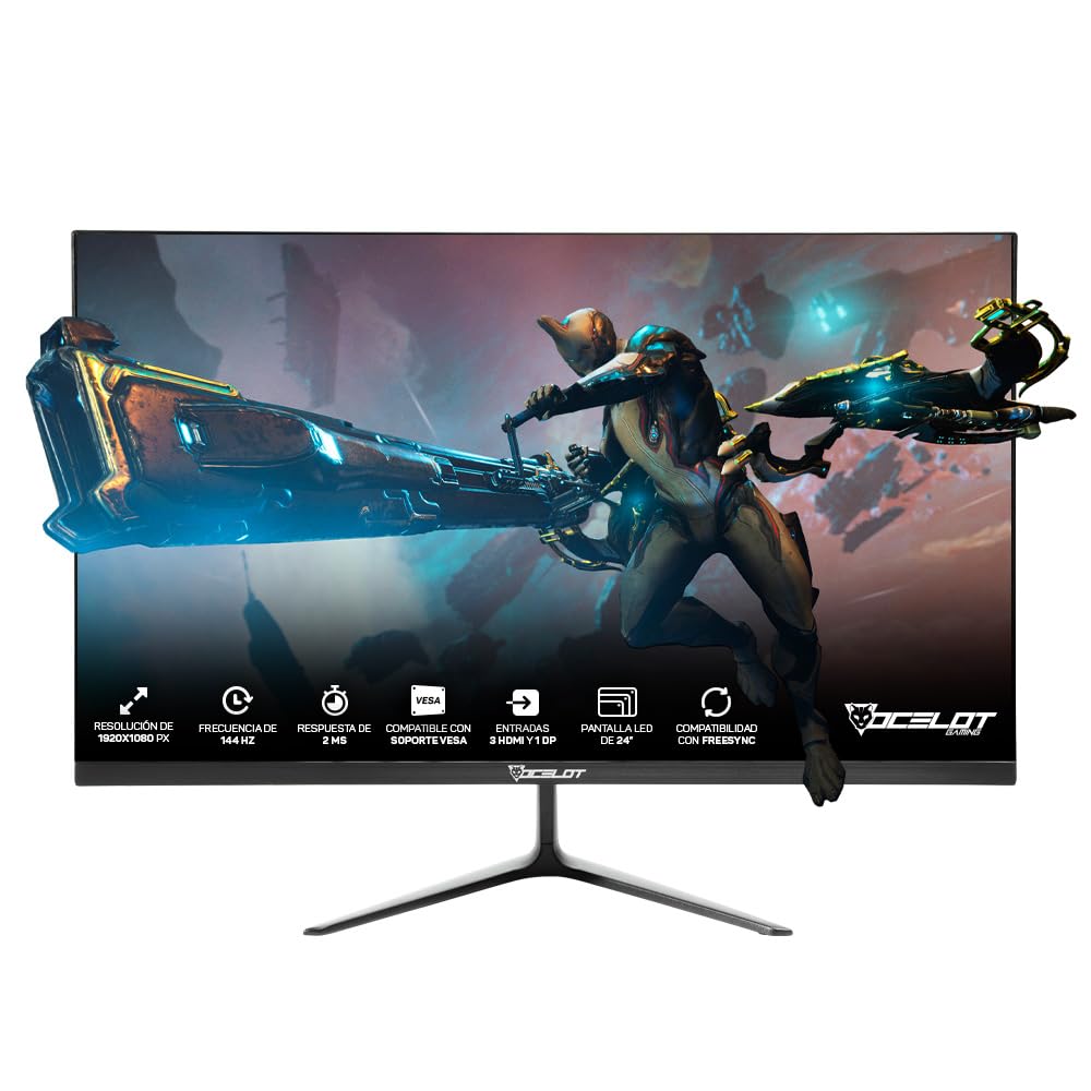 Monitor Ocelot Gaming LED Negro Full HD 144Hz