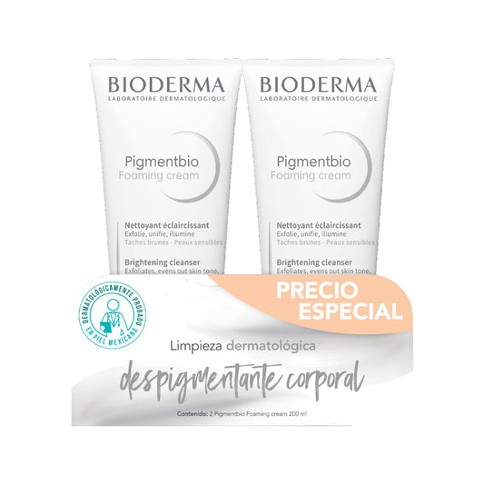 BIODERMA, BiPack Pigmentbio Foaming Cream, Limpiador Exfoliante, Jabón en Crema Exfoliante para Rostro