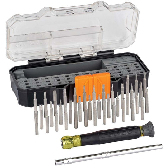 Klein Tools 32717 | Juego de destornilladores| De precisión 2 en 1 | Ideal para reparación de electrónica Apple | Desarmadores | Destornillador | 39 puntas intercambiables | Compacto y portátil