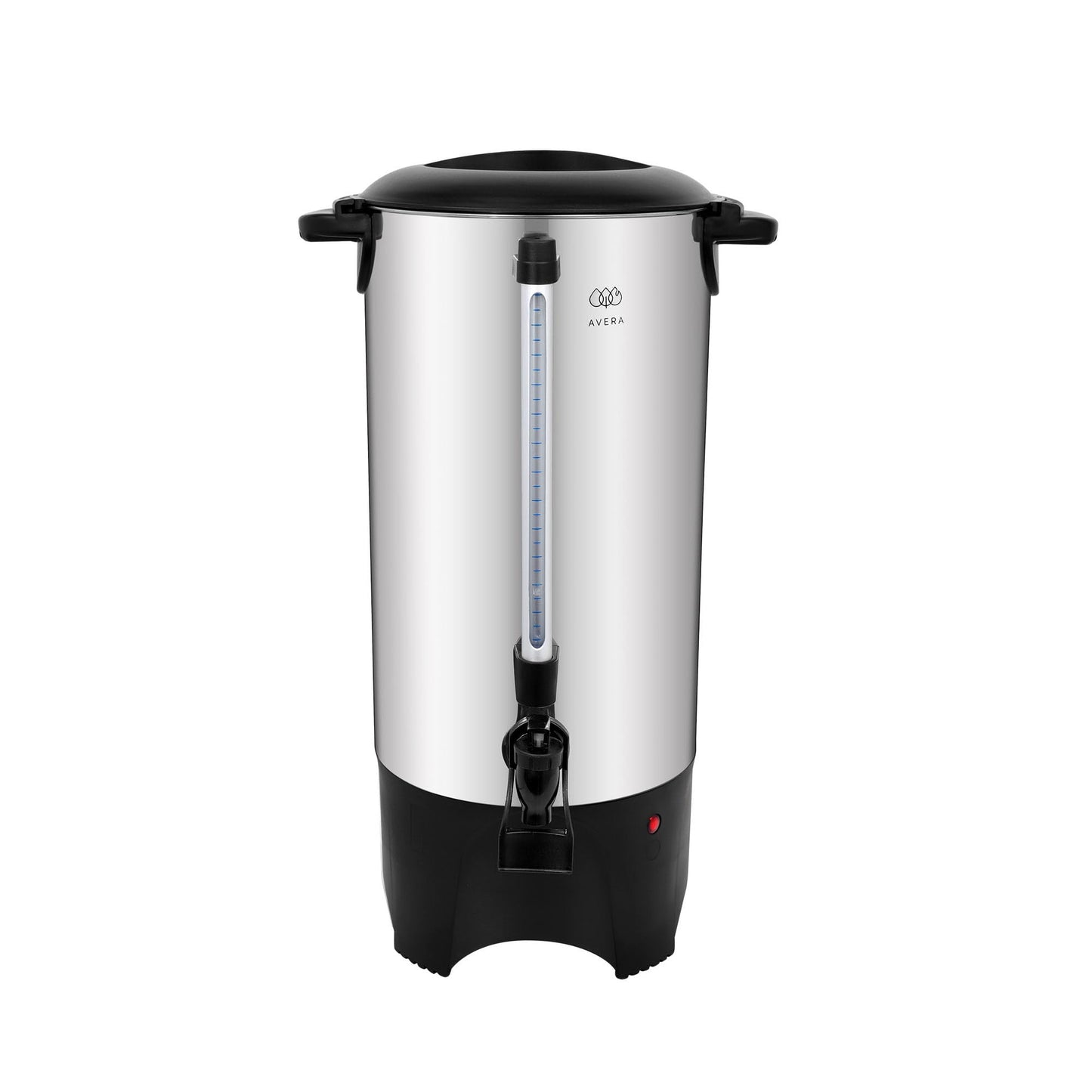 AVERA | Cafetera Urna de Acero Inoxidable para 50 Tazas | Indicador de Nivel de Agua | Luz Indicadora de Funcionamiento | Tapa con Bloqueo de Seguridad | CAF04