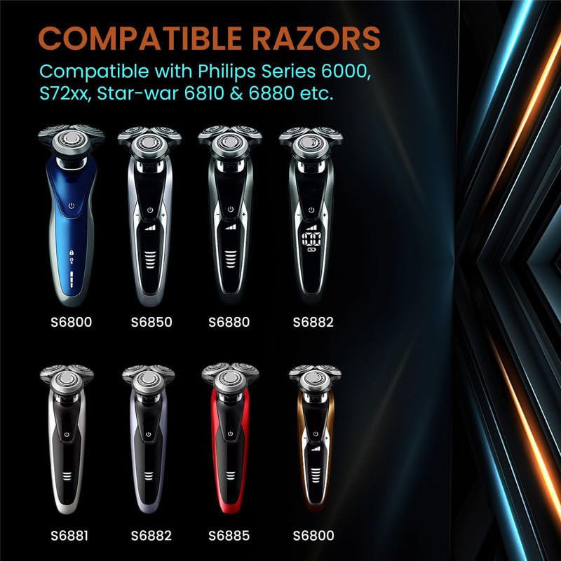 Golden Lotus Creations- Cabezales de repuesto, compatibles con Philips Norelco SH60 Serie 6000 Cabezales de repuesto, reemplazo SH60