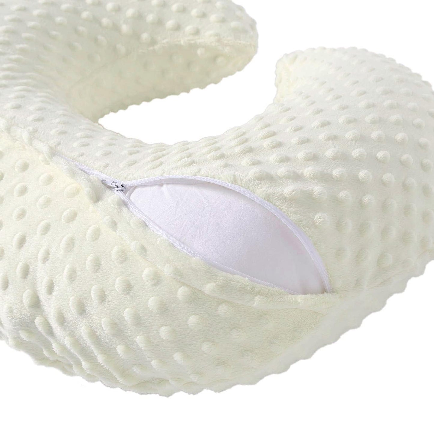 QUENESS Almohada y posicionador para lactancia, para alimentación con pecho y biberón, soporte para sentar al bebé con cubierta ultra suave removible, soporte para tiempo boca abajo para bebés niños y