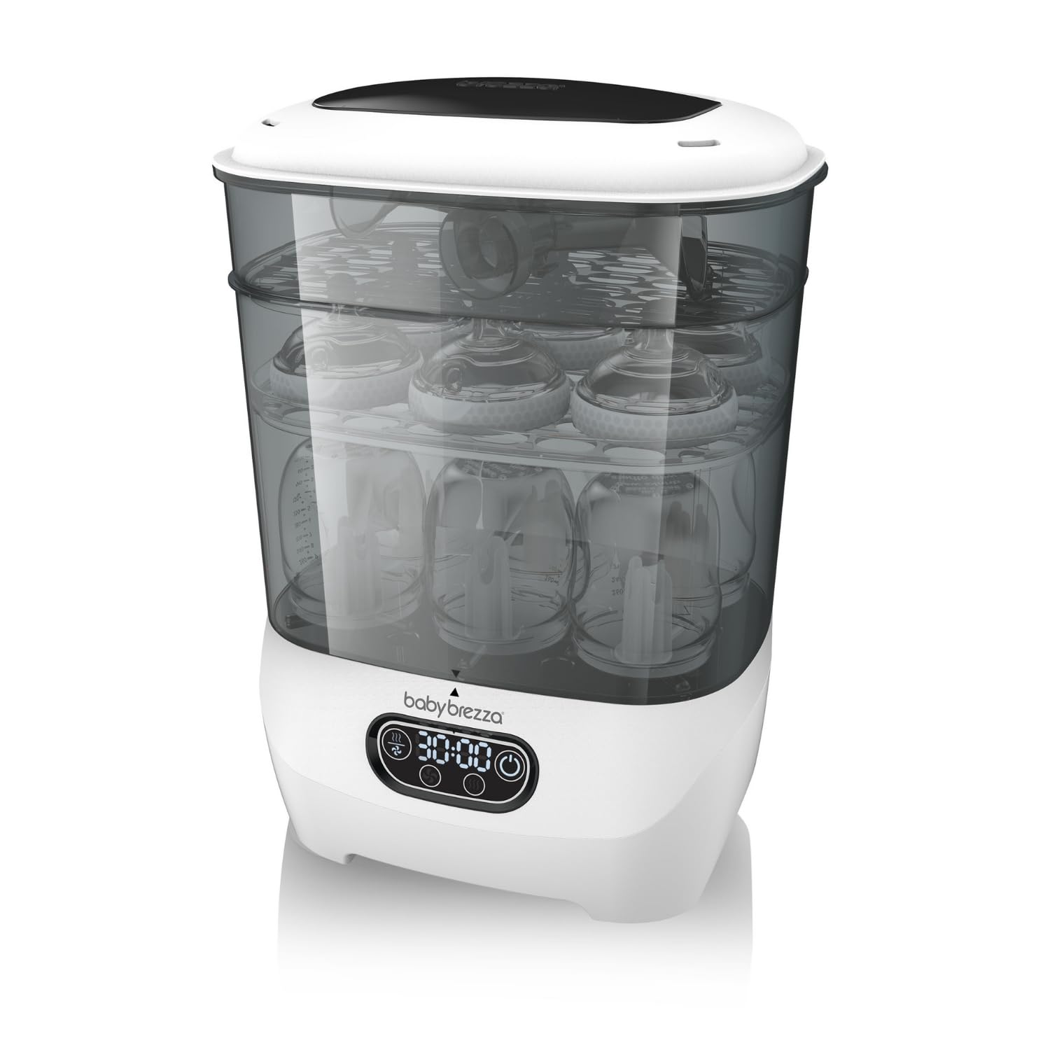 Baby Brezza - Esterilizador y secador de botellas avanzado - Máquina eléctrica de esterilización a vapor universal para todas las botellas: plástico + piezas de chupetes de vidrio, filtración HEPA