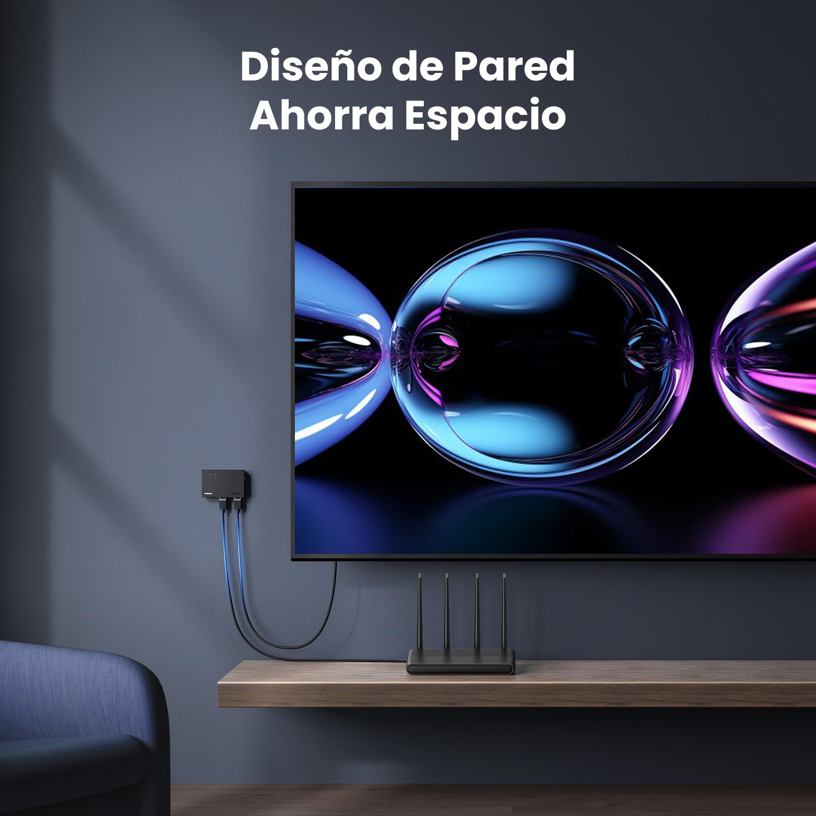 UGREEN Conmutador Ethernet , Divisor Ethernet Gigabit de Alta Velocidad de 5 Puertos, Divisor de Internet para Escritorio y Montaje en Pared, Conmutador LAN Plug & Play para TV/Laptop