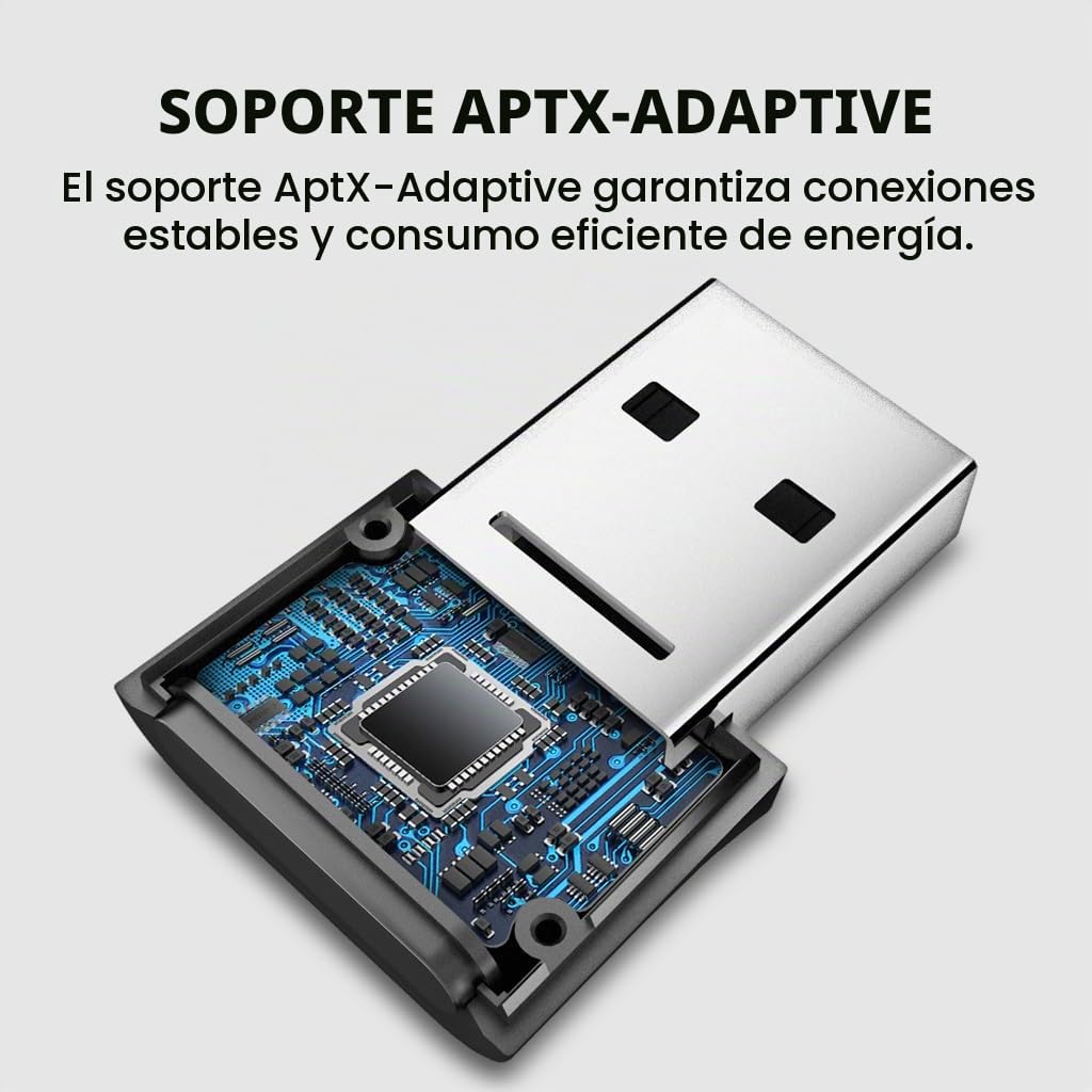 Transmisor USB Avantree DG80 Negro con aptX de Baja Latencia para Auriculares Bluetooth PS5 y PC