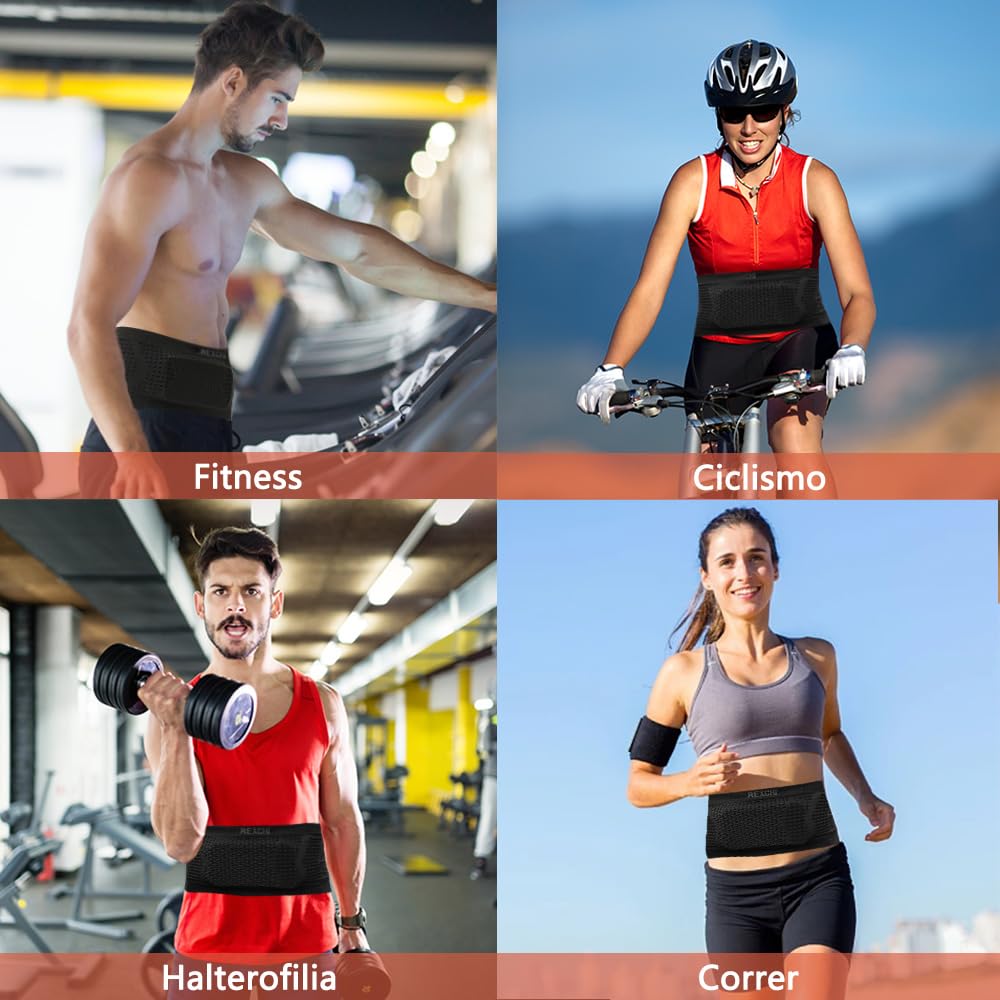 Cangurera para Correr para Hombre y Mujer, Riñonera para Correr de Alta Elasticidad, Transpirable y No Fácil de Sacudir, Ideal para Guardar Móvil y Llaves Haces Ejercicio, Negro (Talla L)