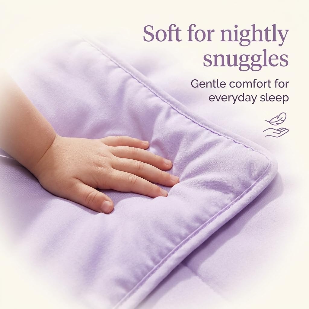 Everyday Kids - Juego de ropa de cama de 4 piezas para niños, incluye edredón, sábana encimera, sábana bajera y funda de almohada, color morado sólido