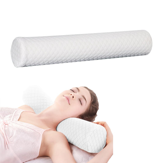 Almohada de Espuma viscoelástica para Cuello Cervical, Almohada Cilíndrica Cervical, Almohadas Enrollables para el Cuello para Dormir con Funda Extraíble Lavable