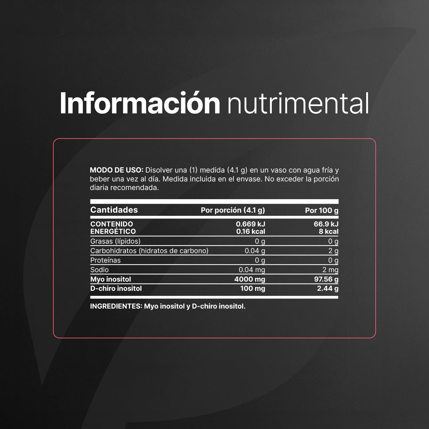 B Life Myo y D-Chiro Inositol | 65 Porciones | Mezcla de 40:1 | Myo & D-Chiro Inositol Platinum 266.5 Gramos.