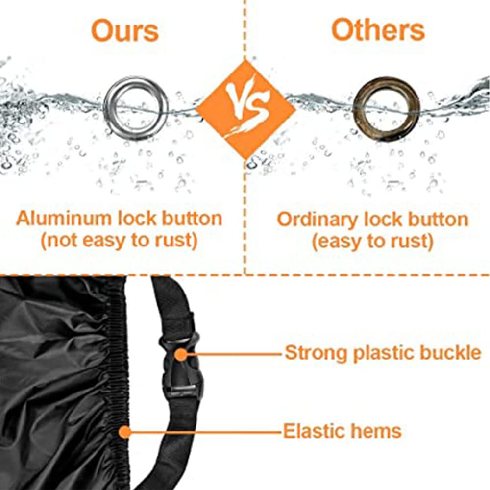 Funda para Moto Cubierta de la Motocicleta Oxford - Cubierta para Motocicletas, Funda para Motocicleta Impermeable Protección contra el Polvo, UV, Escombros, Lluvia y Clima (XXXL 104pulgadas - Negro)