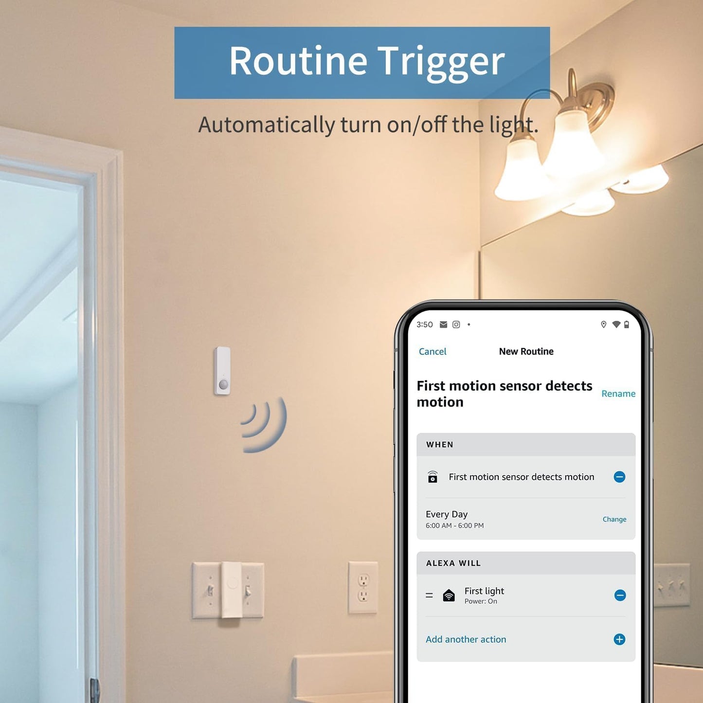 Sensor de movimiento Zigbee THIRDREALITY Blanco compatible con asistente doméstico y dispositivos con Zigbee Hub incorporado