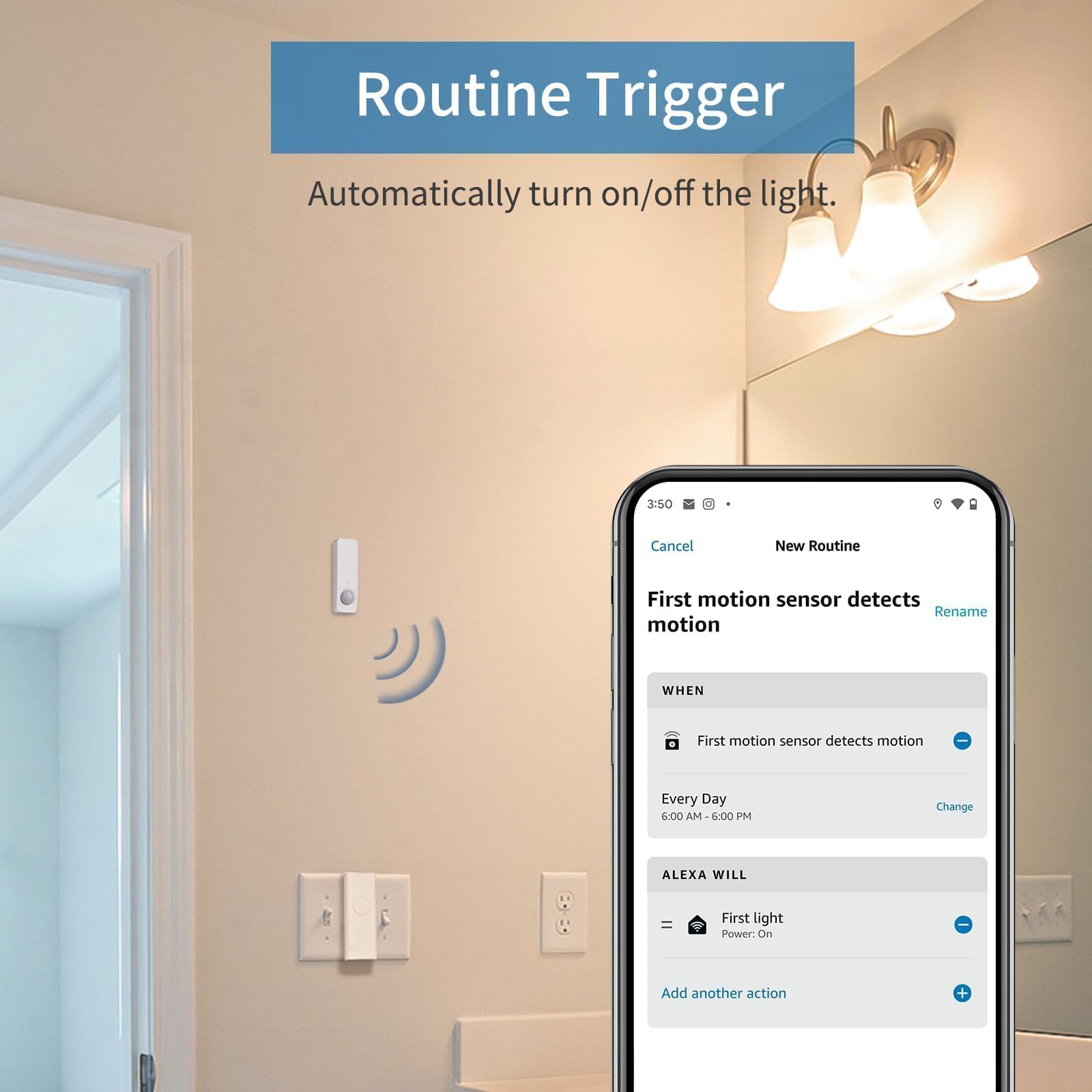 Sensor de movimiento Zigbee THIRDREALITY Blanco compatible con asistente doméstico y dispositivos con Zigbee Hub incorporado