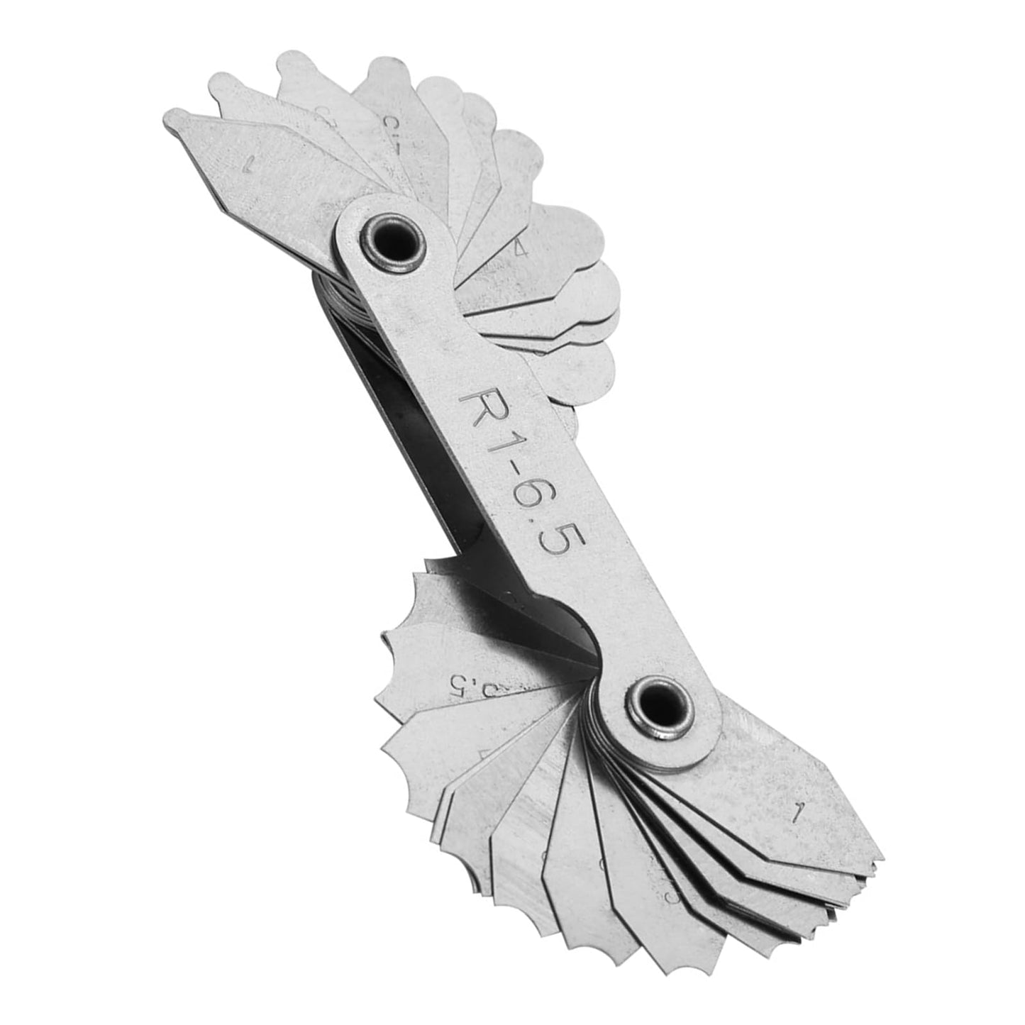 Herramienta de medición de radio, calibre de acero inoxidable duradero, útil para que los maquinistas midan el radio de un objeto (R1-6,5 mm)