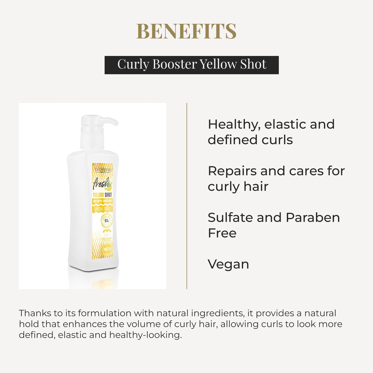 Salerm Biokera Curly Booster Yellow Shot, 10.14 Ounce/300 ml