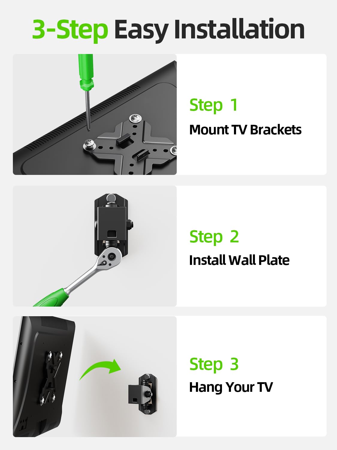 Soporte de Pared para TV y Monitor USX MOUNT Negro con Giro e Inclinación para 10-32 Pulgadas
