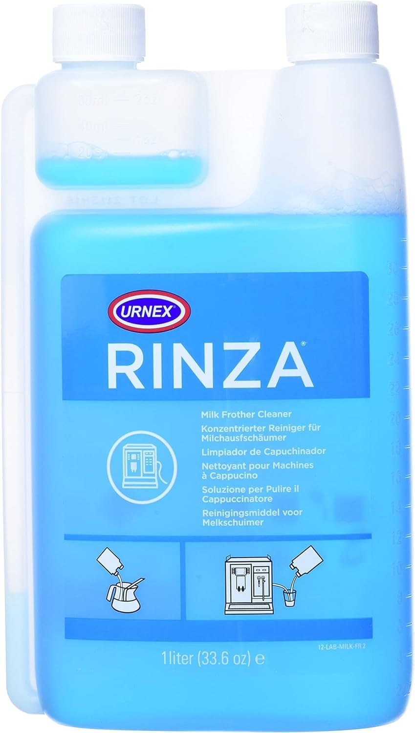 Limpiador de Espumador de Leche Urnex Rinza Alcalino de 33.5 Onzas