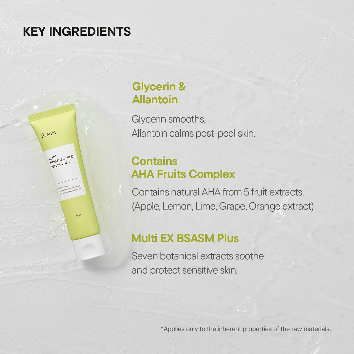 iUNIK Lima Humedad Suave Gel Peeling 4.23 Fl Oz – Iluminador, Exfoliante, Limpieza Profunda, Brillante – Suave con AHA, Complejo Frutas – Control Sebo Clear Dead Skin Células Blackhead Pore Minimizar los poros