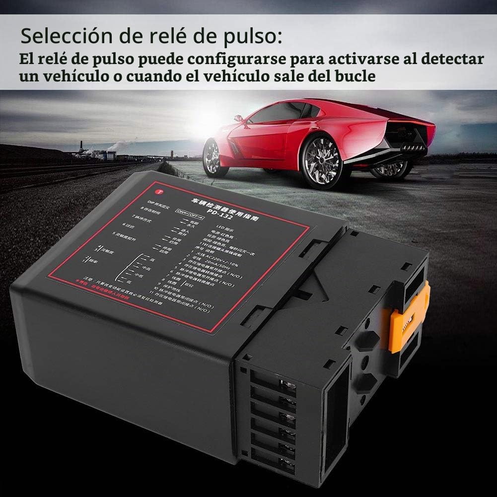 Detector de Bucle Inductivo Fafeicy Negro de un Solo Canal para Control de Acceso y Seguridad en Estacionamiento