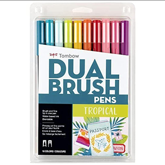 Marcadores Artísticos Doble Pincel Tombow Tropical Brillantes paquete de 10