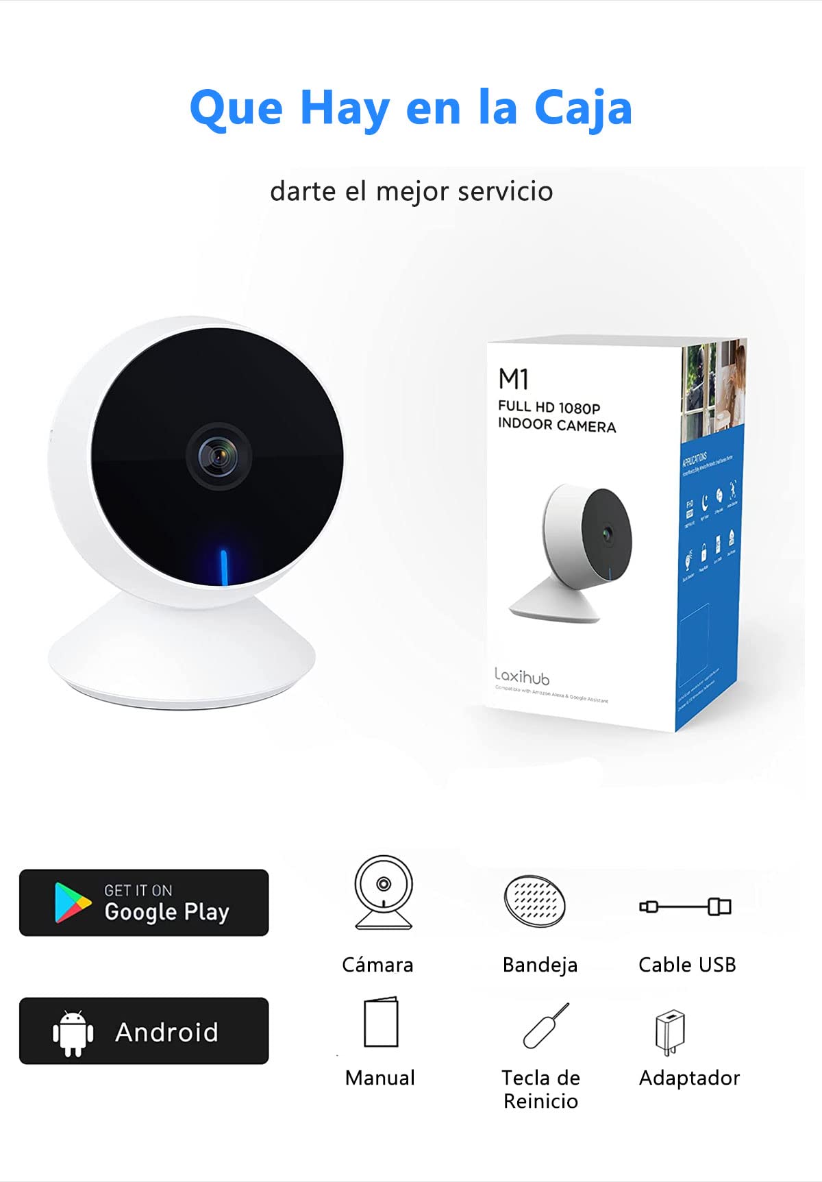 Cámara de Seguridad Interior 2K, EASYTAO 3MP M1 Cámara WiFi de Bebé con Visión Nocturna, Audio Bidireccional, Compatible con Alexa y Google Assistant