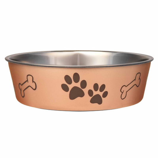 Loving Pets Bella Bowl - Plato para Mascotas, 3 Cuartos de galón en champán metálico