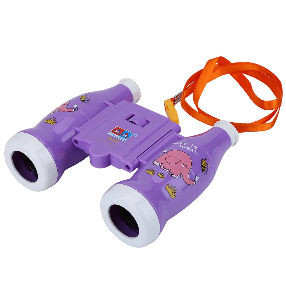 VGEBY Binoculares para niños, telescopio Compacto a Prueba de Golpes Binoculares de Aprendizaje Educativo de Alta resolución para niños y niñas(púrpura)
