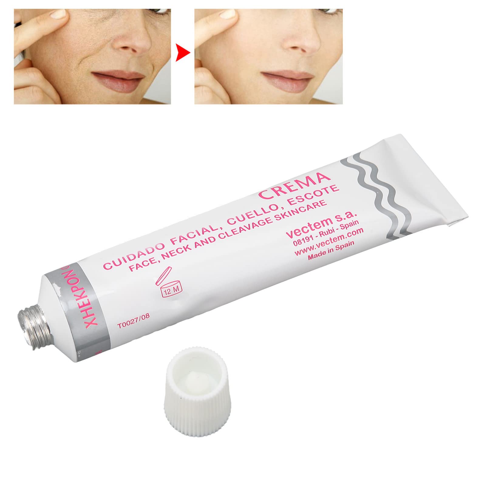 Crema Facial, Crema Antiedad, Rejuvenecimiento de la Piel Crema Hidratante para el Cuello con Colágeno de Aloe Vera para el Cuidado Diario de la Piel, Piel Nutrida Y Firme 40 Ml