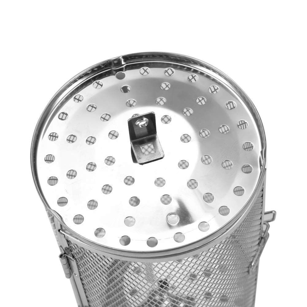 LANTRO JS - Cesta de horno de 1 pieza, parrilla de barbacoa de acero inoxidable, cesta de horno de tambor tostador de 12 * 18 cm para frutas secas para hornear