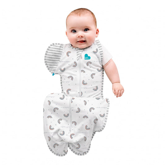 Love To Dream Swaddle UP, Saco para Dormir Bebe de Transición Ideal para el Sueño Cómodo - Saquitos para Dormir Bebe 5.9-8.6 Kg para Climas de 20°C - 24°C - Costal de Algodón Color Combinado