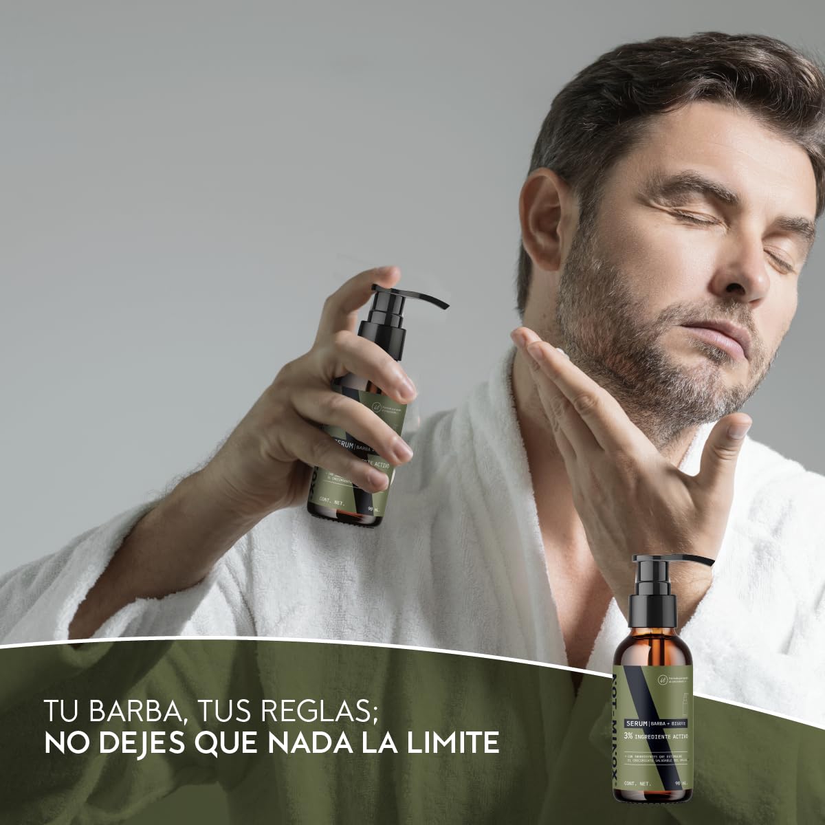 Serum para Crecimiento de Barba NOT-MINOX | Ingredientes Activos con Biotina y Vitamina E | para Barba Nula o Corta