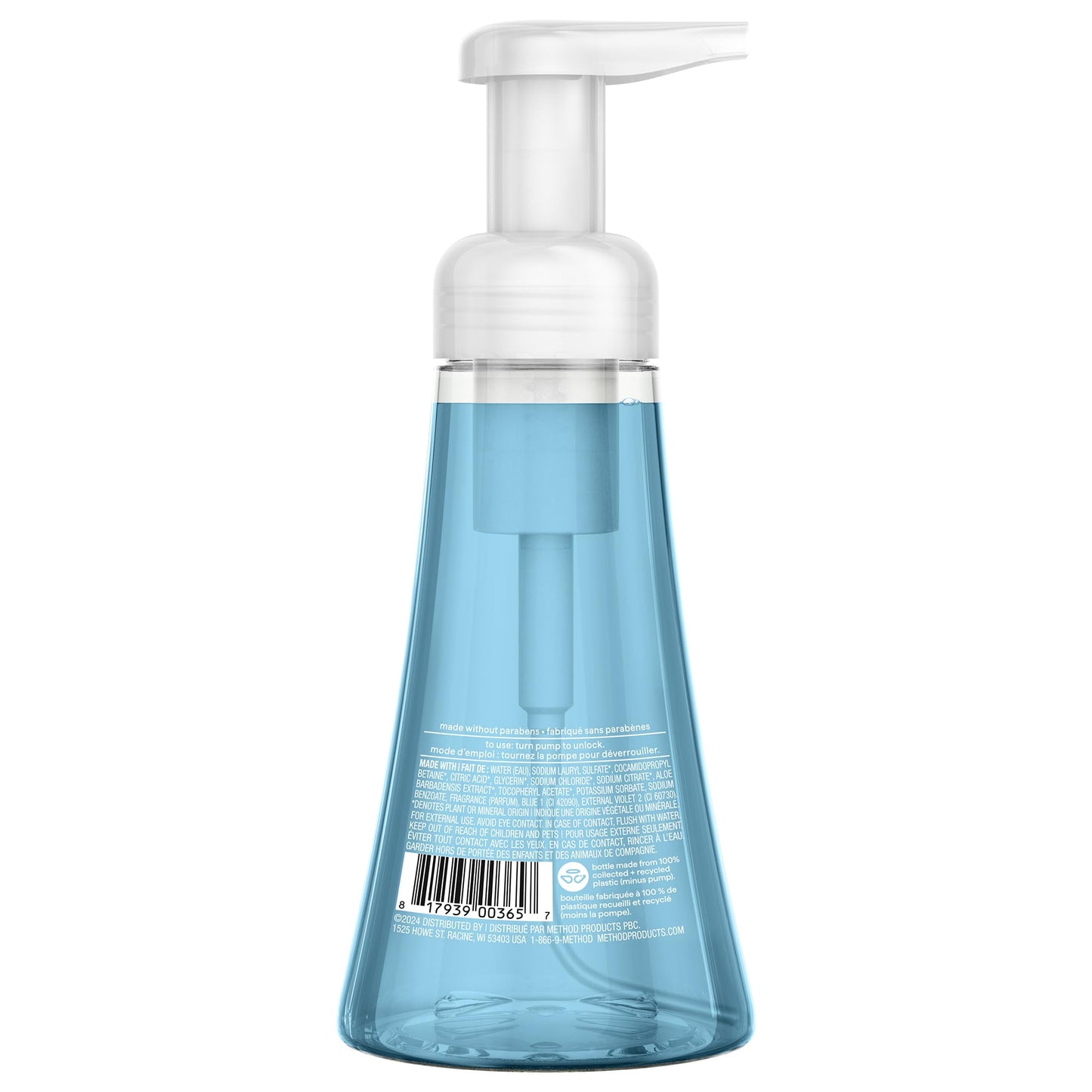 Method Jabón Líquido para Manos en Espuma, Sin Parabenos y Formulado Con Ingredientes Naturales, Minerales Marinos, 300 ml