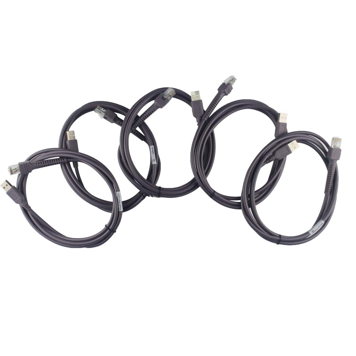 Cables USB Motorola Symbol Negro Paquete de 5 para Escáner de Código de Barras
