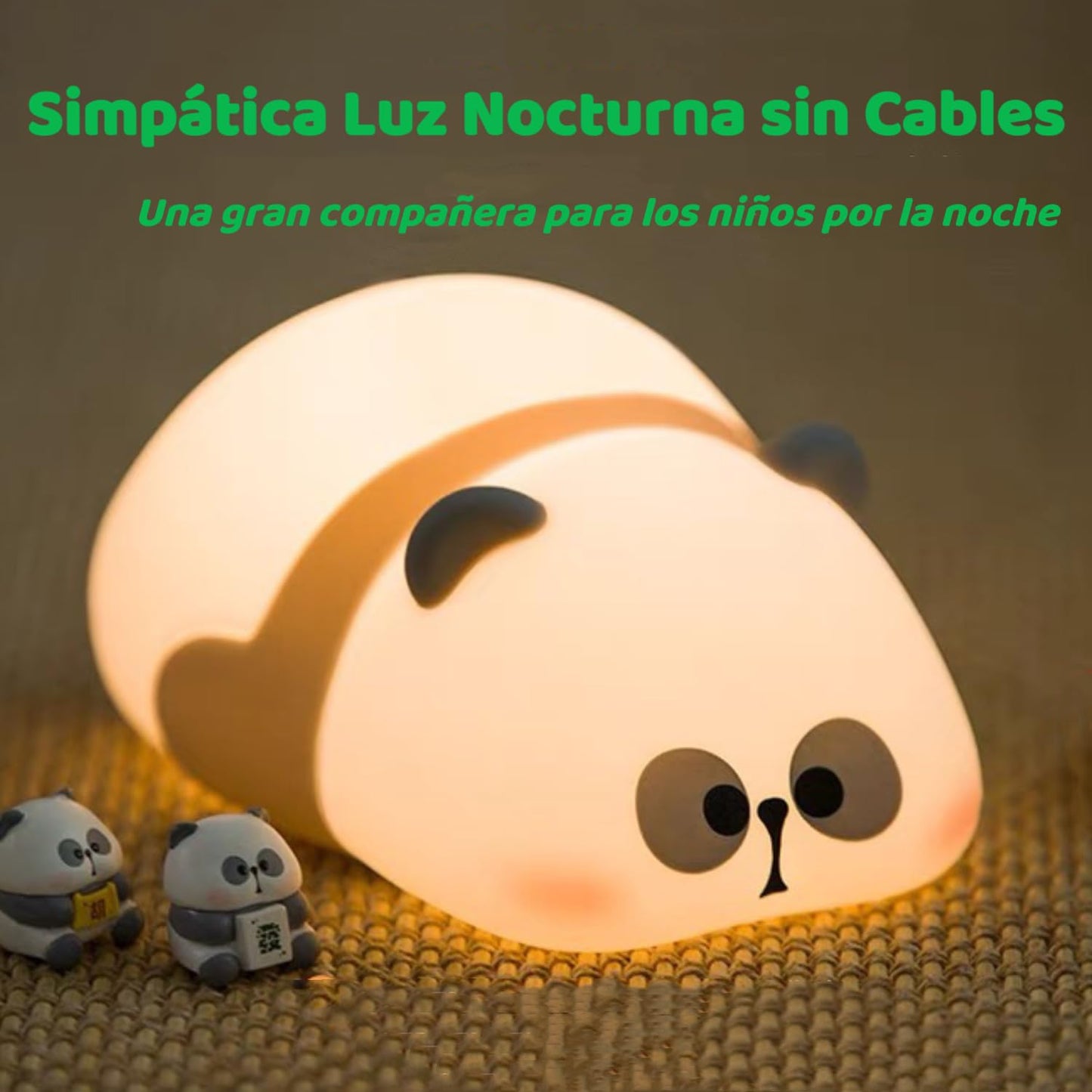 KUAEAY Luz de Noche de Pan-da para Bebé, Silicona Luz Nocturna Infantil, Lampara USB Recargable Portatil para Niños Habitación,3 Regulación, Linda Luz Nocturna para Dormir Lactancia, Decoración