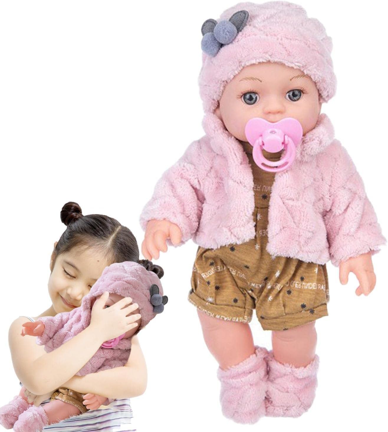 Muñeca Reborn Doll de Silicona Abrigo de Felpa para Baño