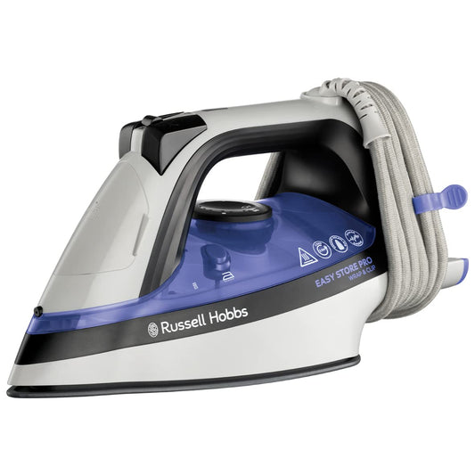 Plancha de Vapor Russell Hobbs Blanco Suela de Cerámica Ahorro de Espacio