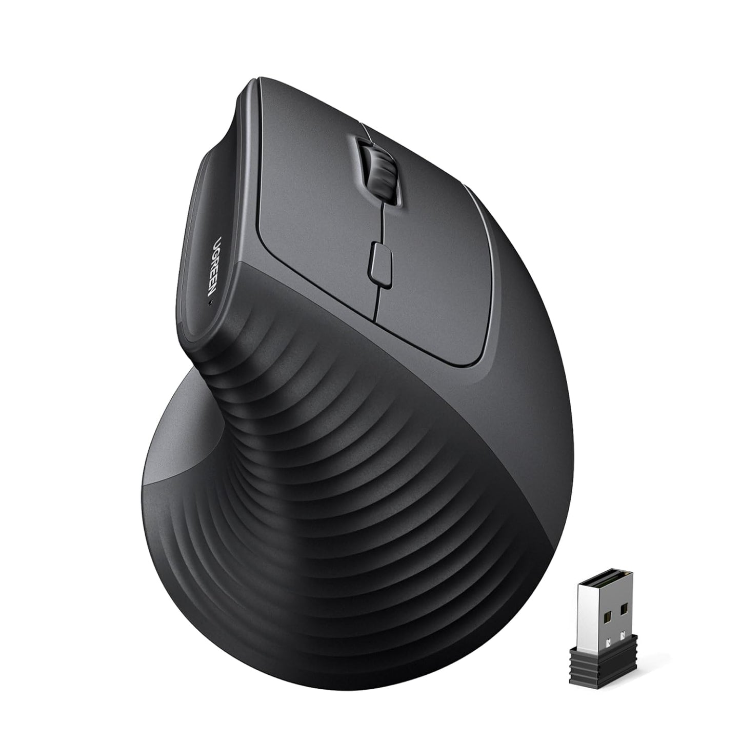 Ratón Vertical Ergonómico UGREEN Negro con Conectividad 2.4Ghz y 6 Botones Silenciosos