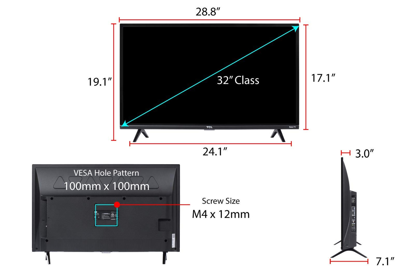 Televisor LED Smart Roku TCL 32 Pulgadas Modelo 2019