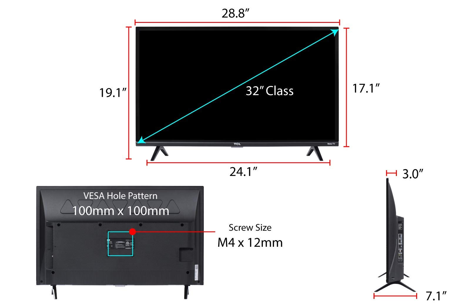 Televisor LED Smart Roku TCL 32 Pulgadas Modelo 2019