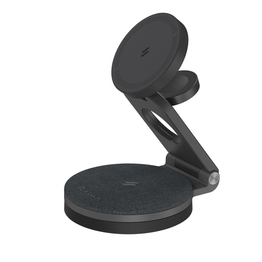 Cargador Inalámbrico Magnético ADAM Elements Mag 360 Qi2 Blanco Plegable para iPhone Series y Apple Watch