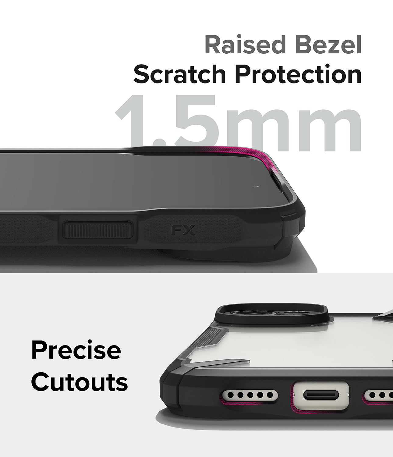 Funda iPhone 15 Ringke Negra Parachoques Resistente para Impactos