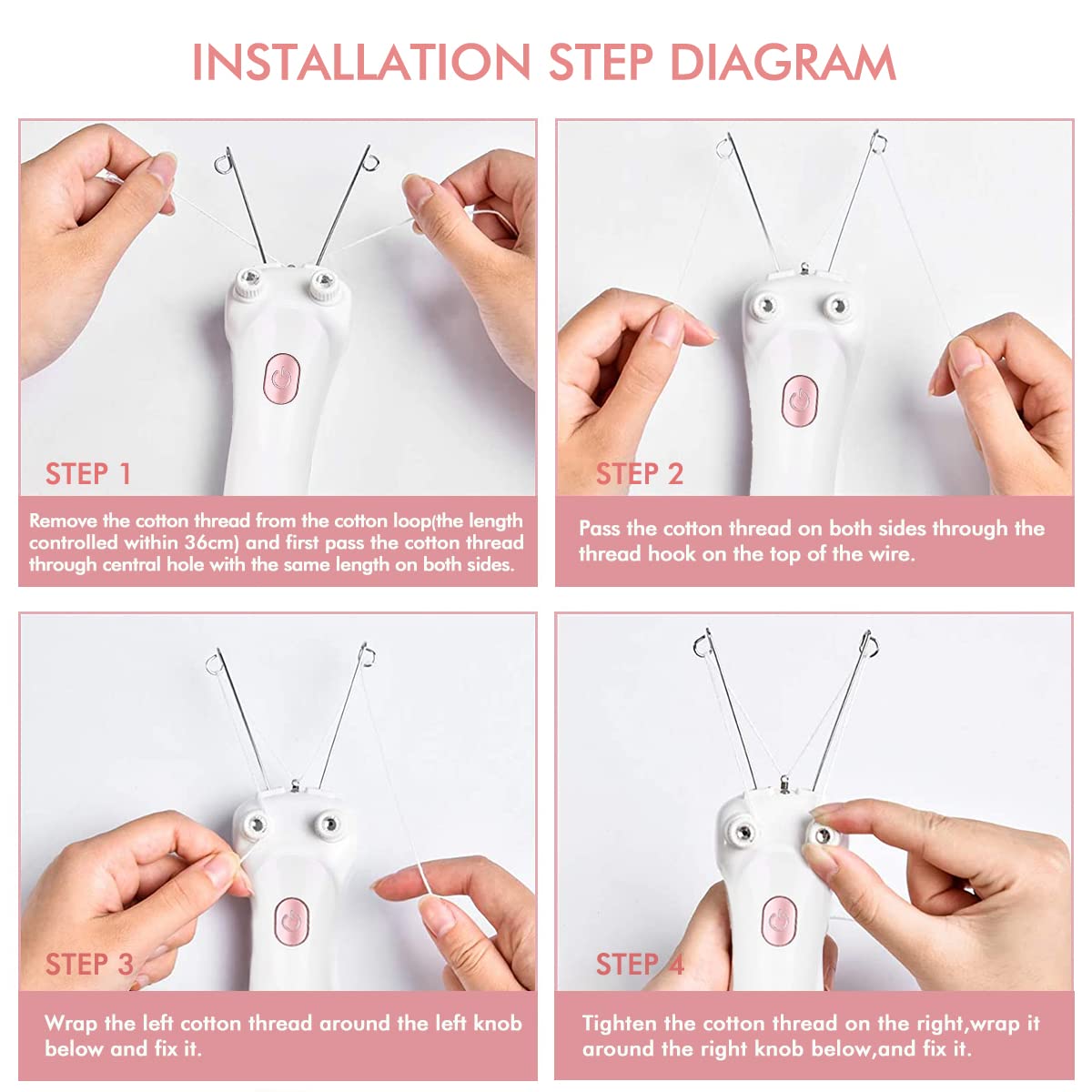 Removedor de vello facial eléctrico, inalámbrico recargable USB para mujer