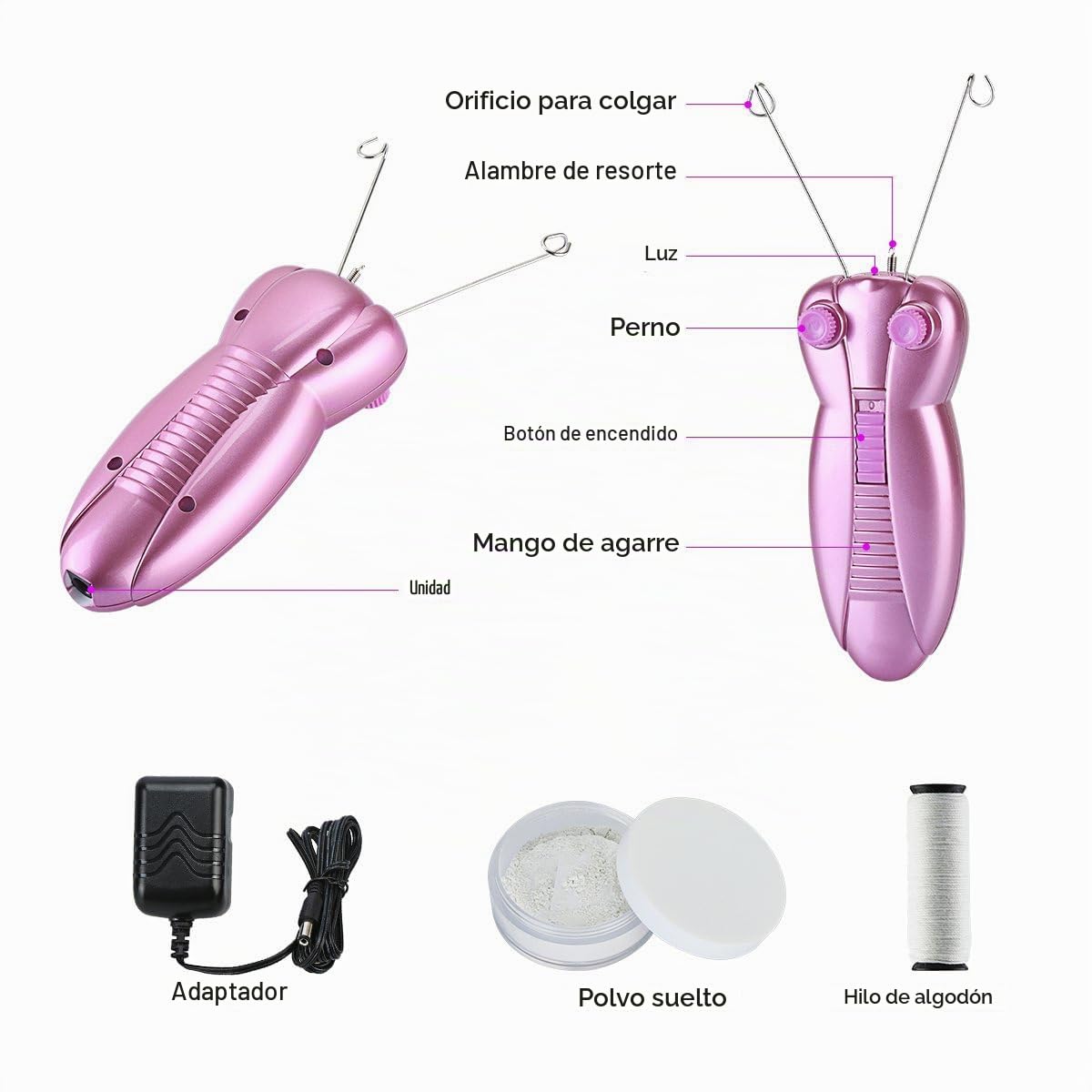 WAYCOM Ladies Facial Hair Remover Electric Women's Beauty Epilator Facial Threading Hair Removal Shaver Face Massager Pull Faces Delicate Device Depilation (Purple)