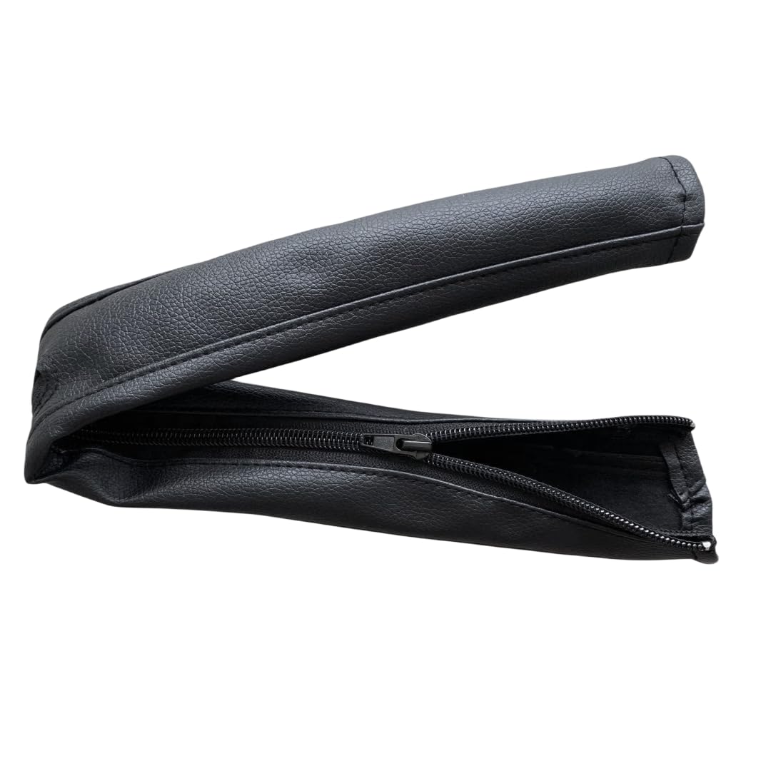 Funda de Piel Sintética MINILUJIA Negro para Manubrio con Cierre Extraíble Compatible con Asiento de Coche y Cochecitos Doona